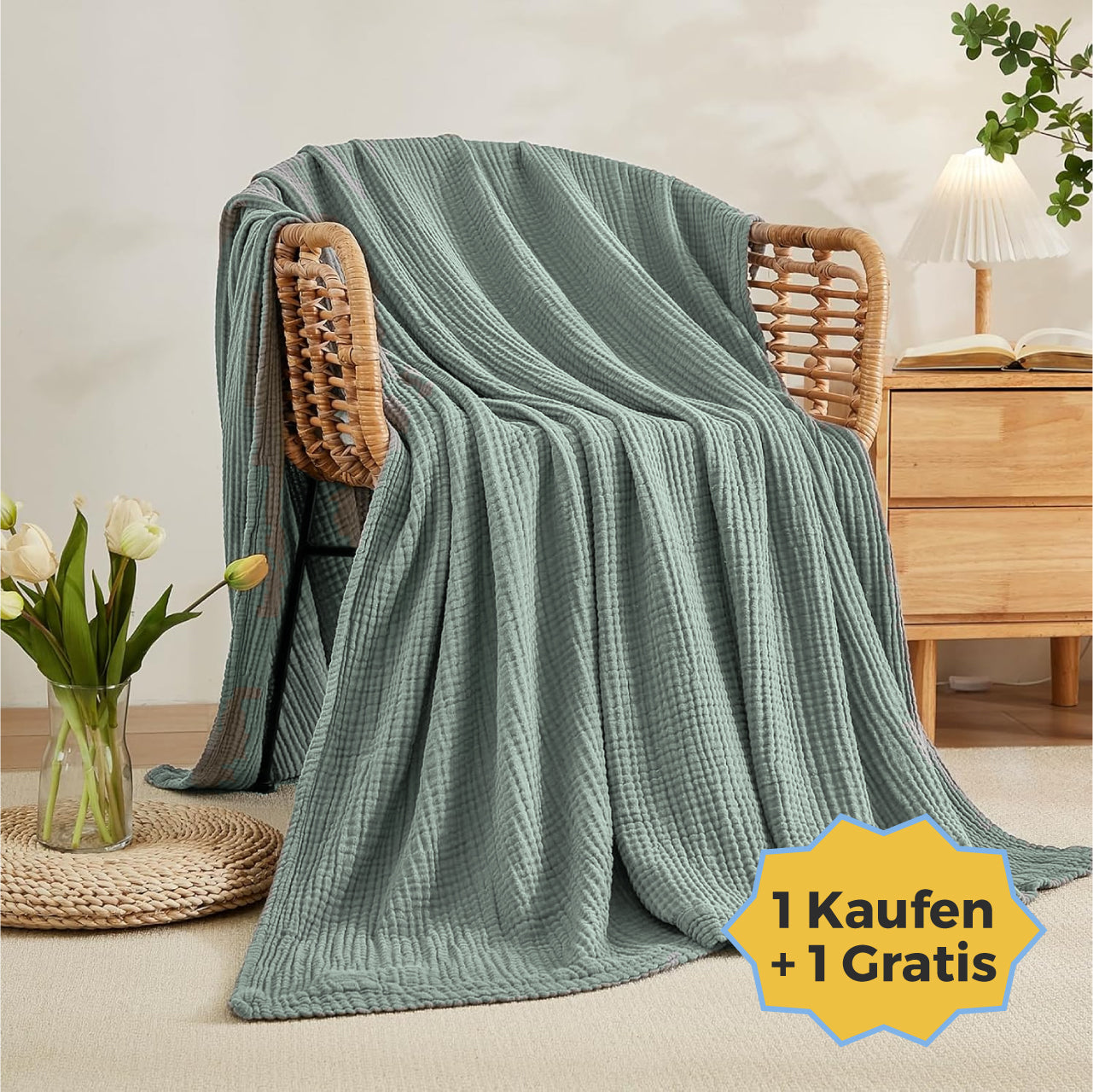 Sage Grün Couch (127x152 cm), Sage Grün Einzelbett (152x200 cm), Sage Grün Doppelbett (200x230 cm)